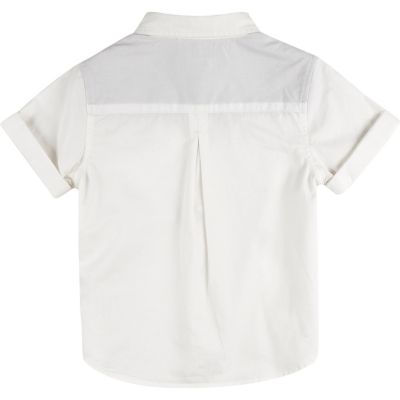 Mini boys white short sleeve shirt